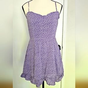 Purple Floral Spaghetti Strap Dress